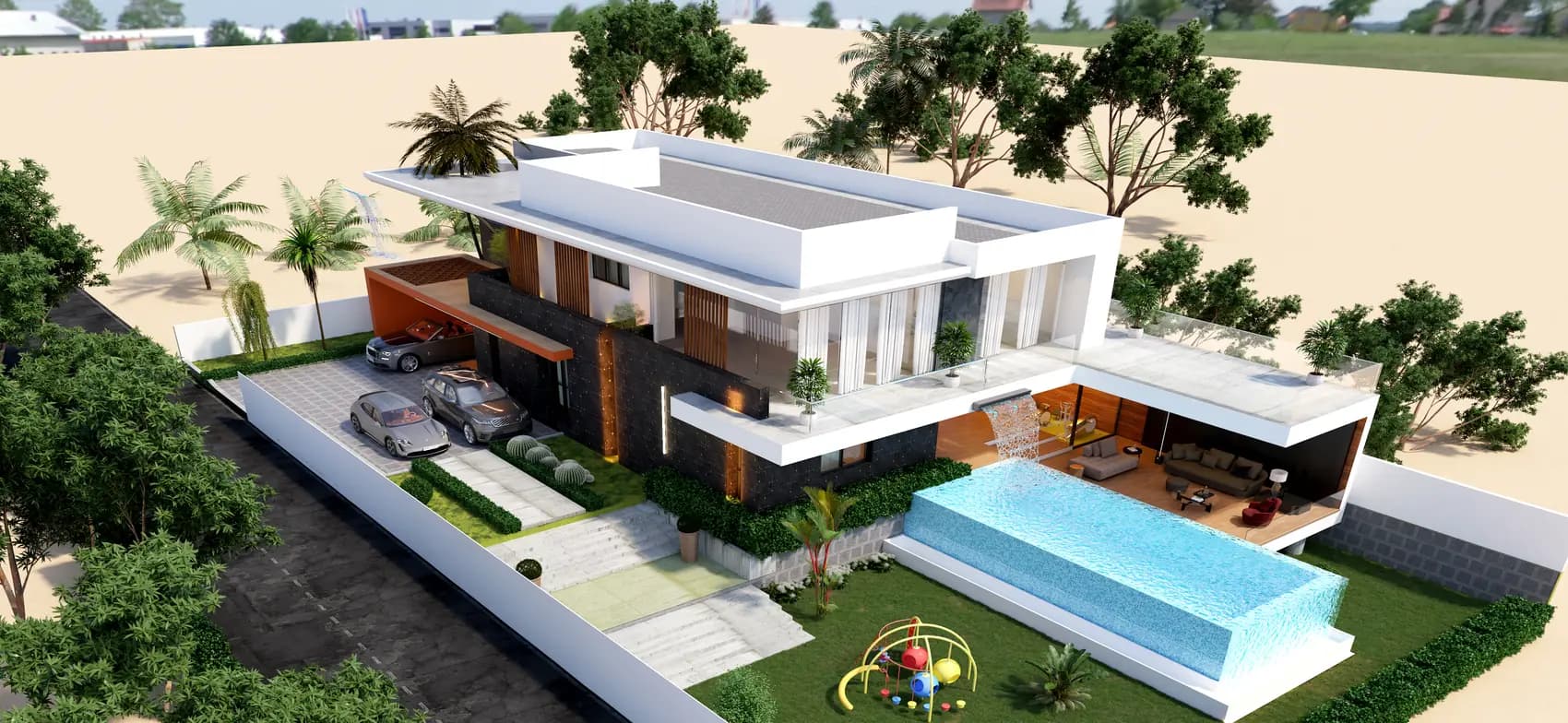 Aburi Ledge, Private residence in Aburi — aerial view