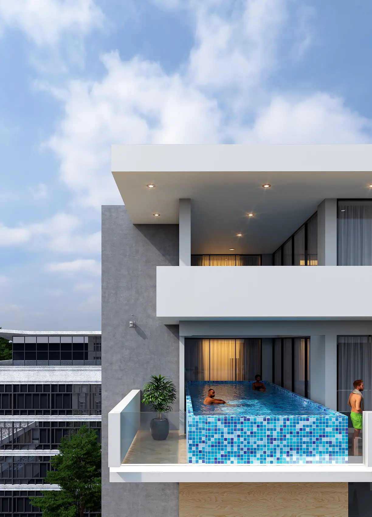 Blade Tower, Apartments — pool terrace