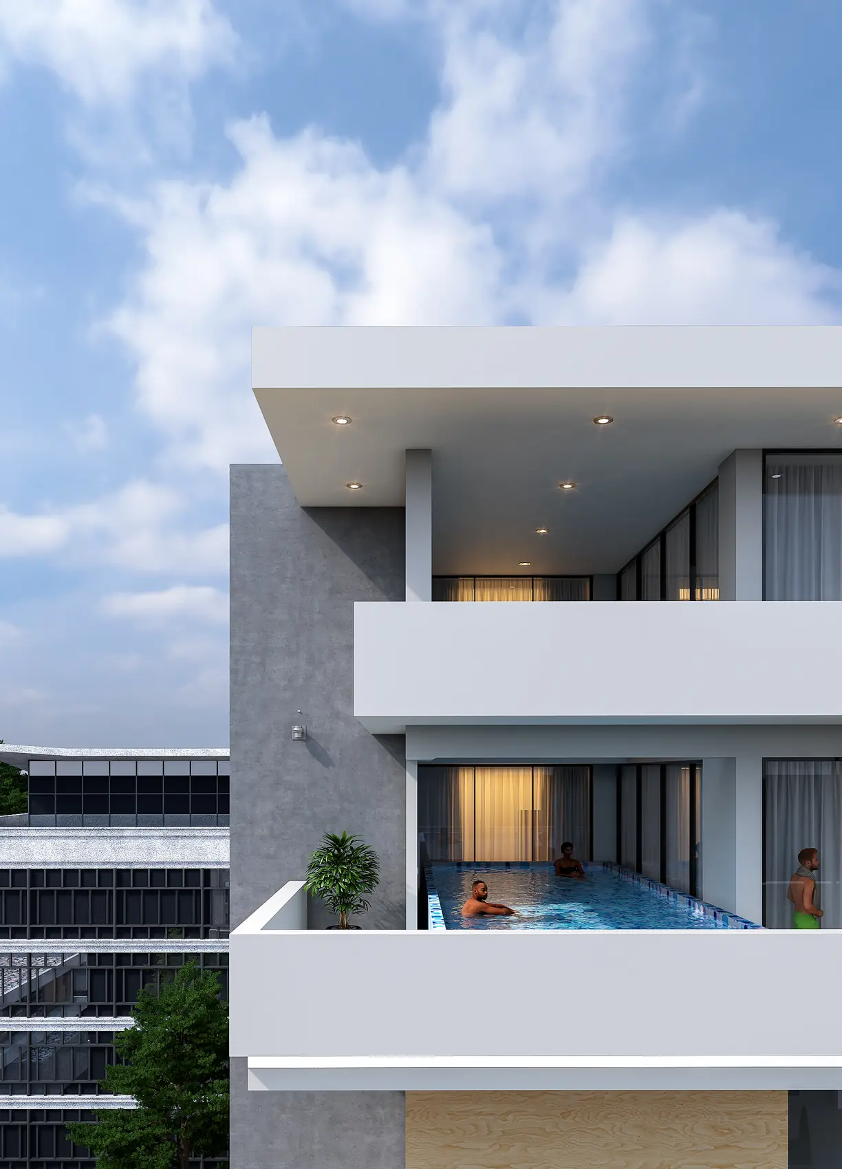 Blade Tower, Apartments — pool terrace