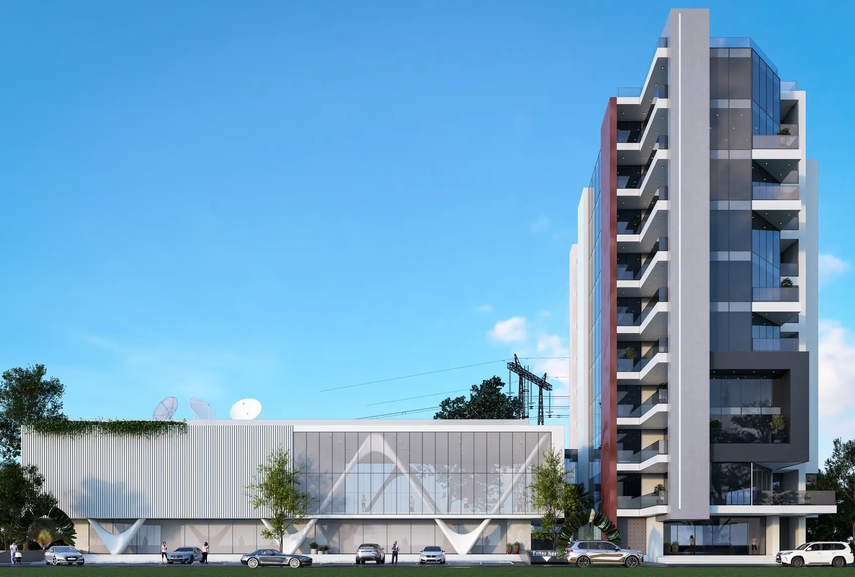 Cinnamon Tower, Mixed use tower in Kumasi Airport City — view