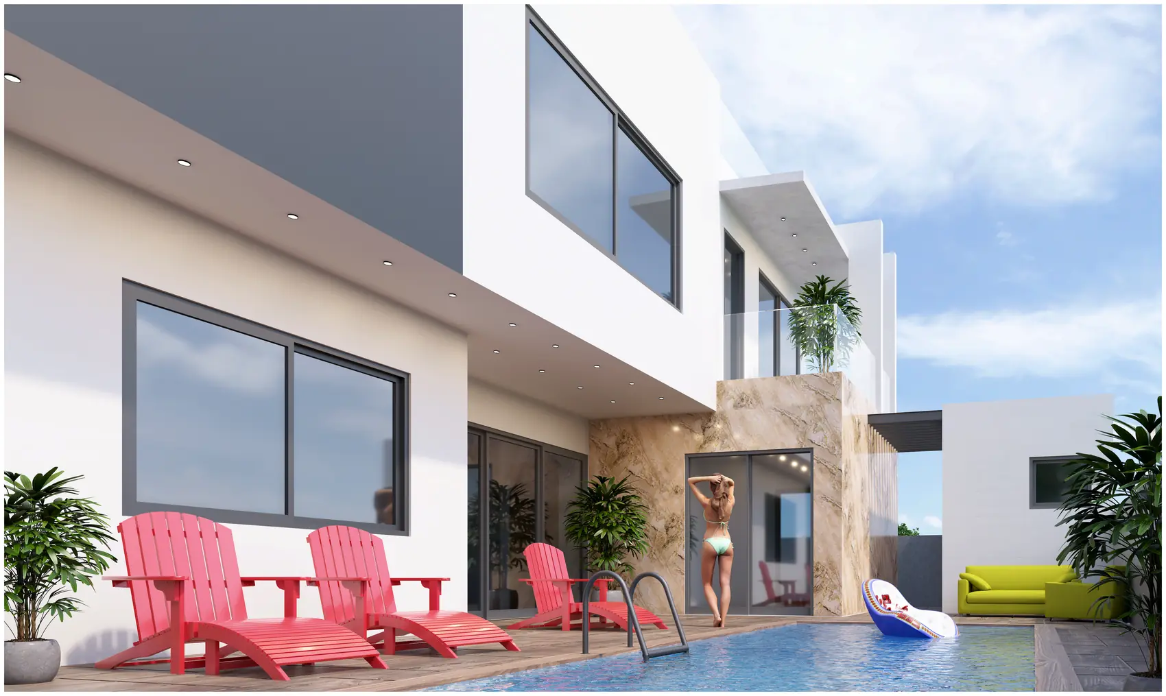 Emmahill, Private residence — pool terrace