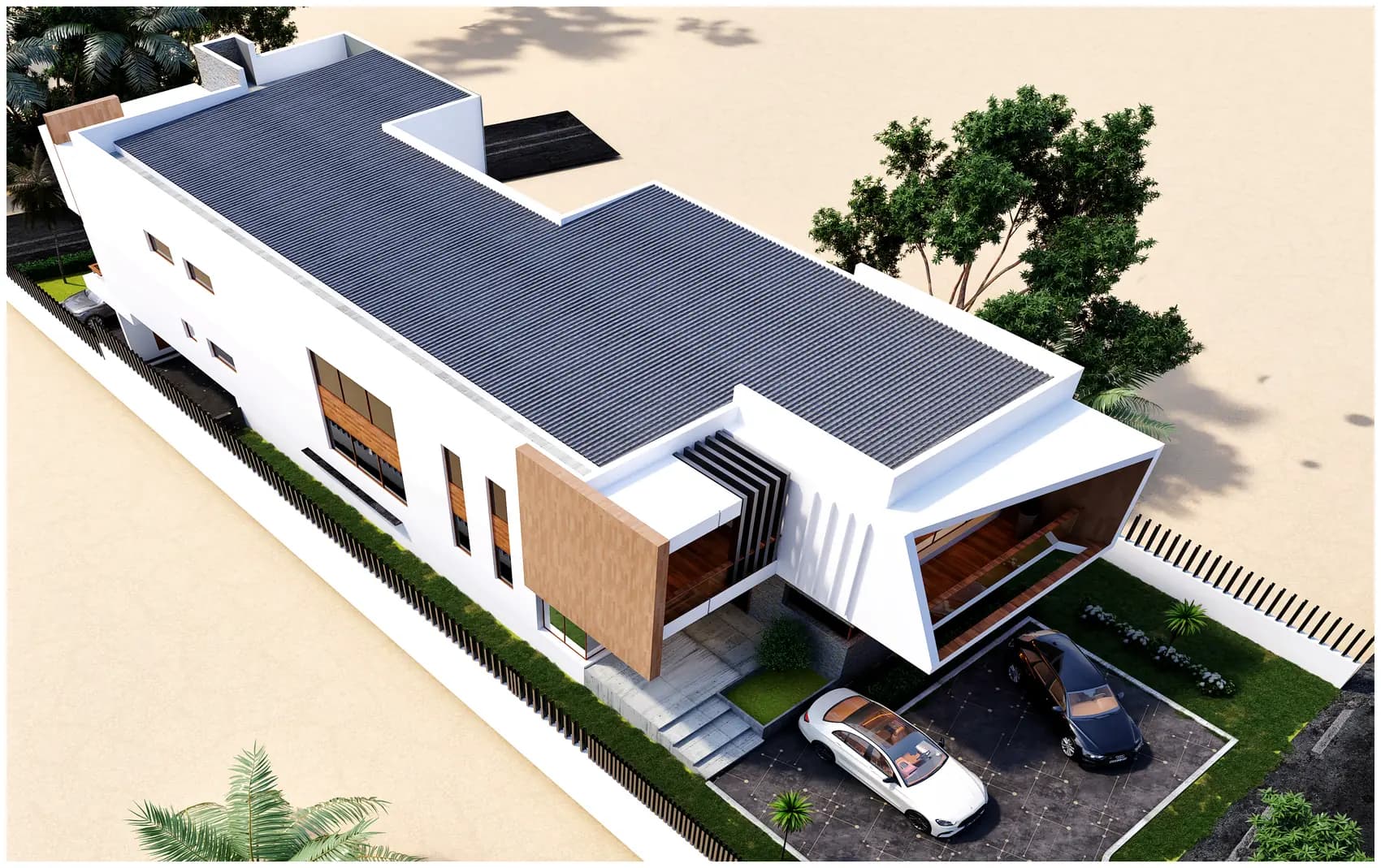 The Loggia House, Private residence in Kwabenya, Accra — aerial view