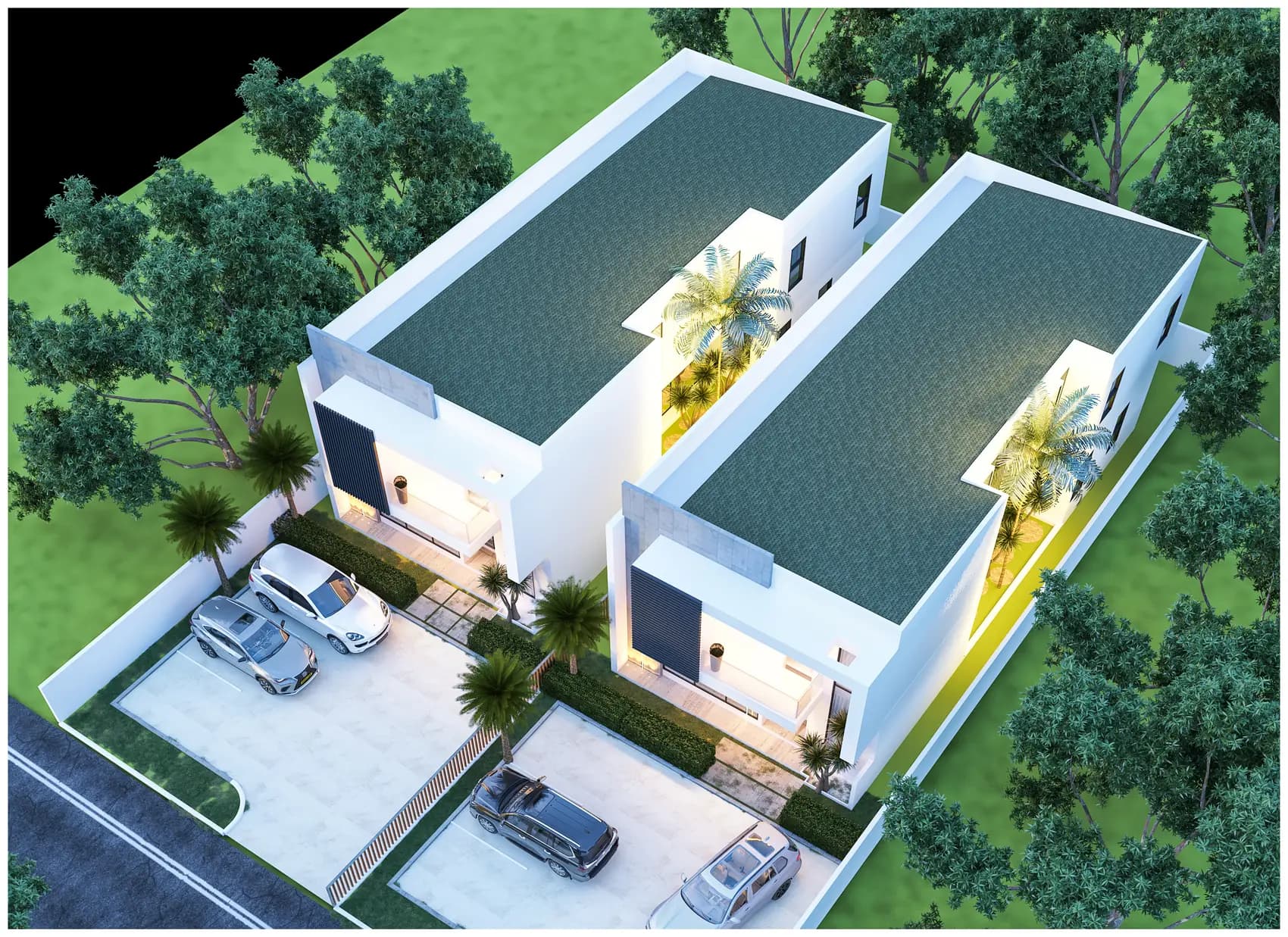 The Paired Villas, Private residences — view