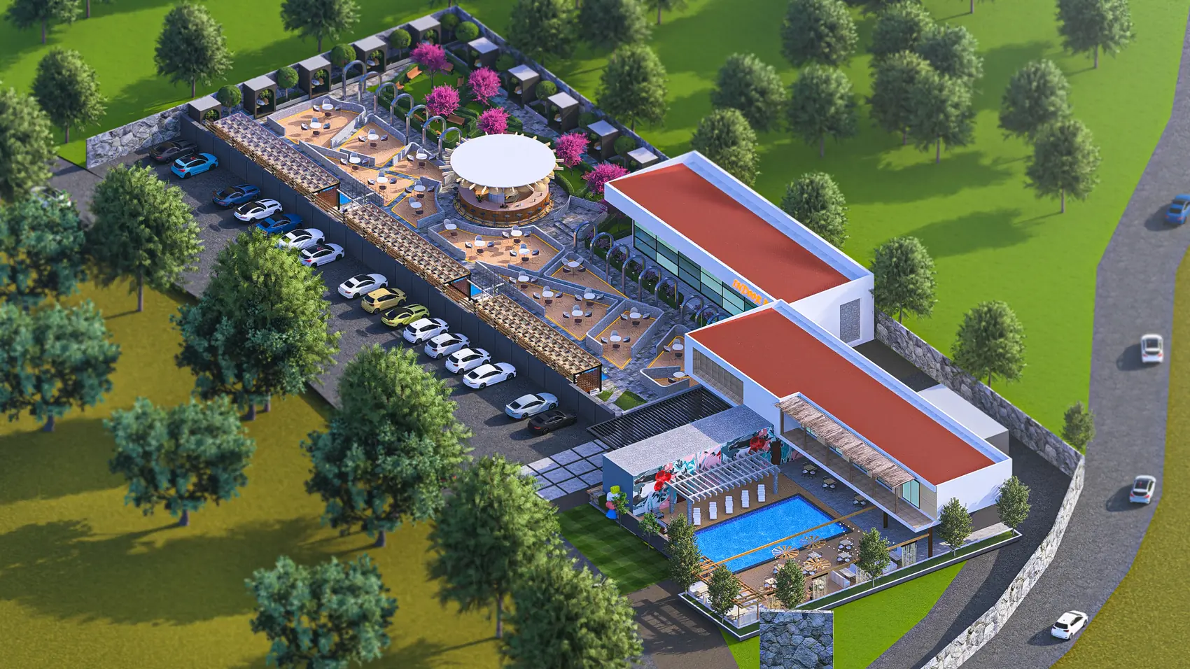 Pepe Gardens, Leisure and hospitality — view