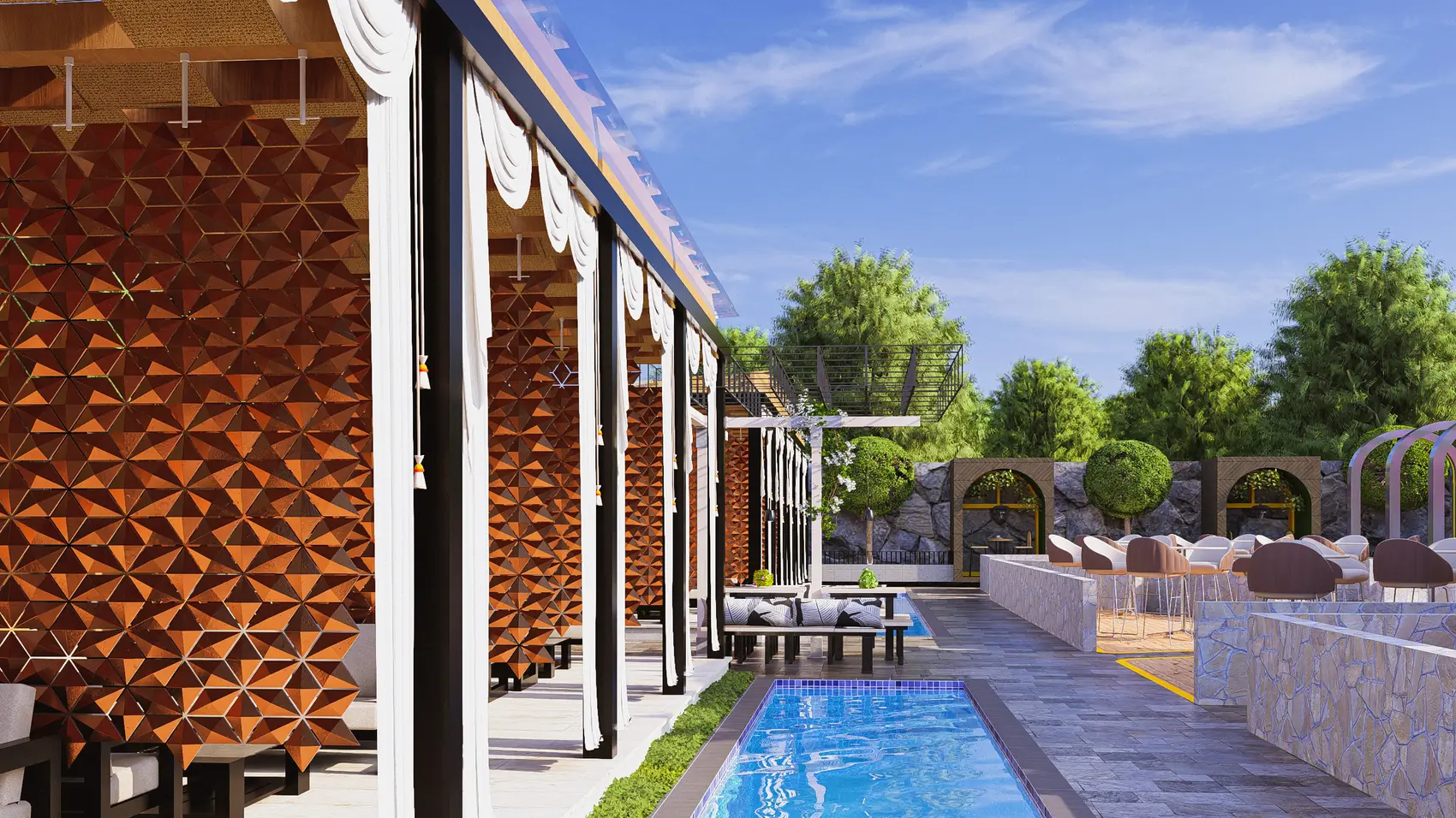 Pepe Gardens, Leisure and hospitality — view