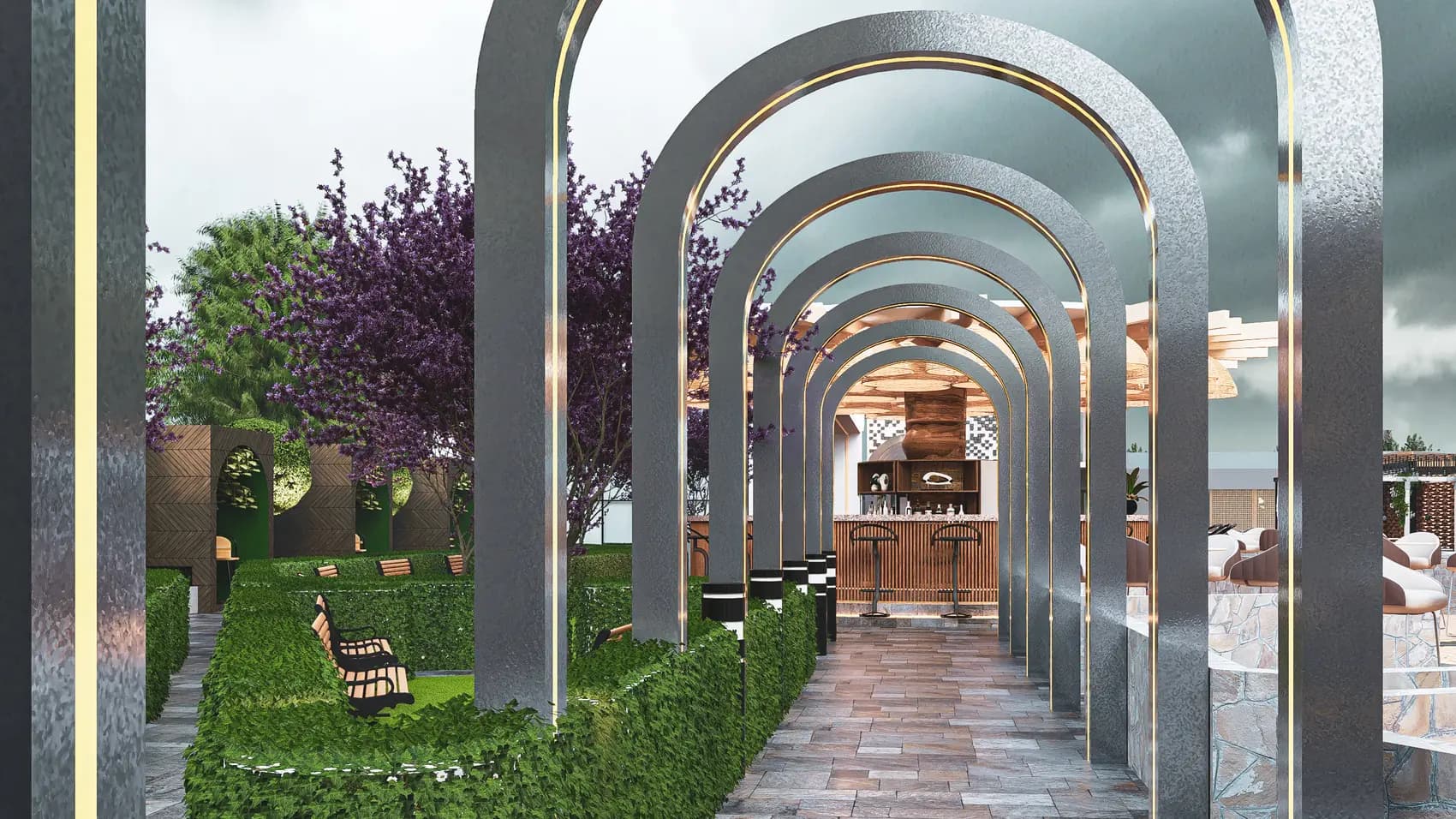 Pepe Gardens, Leisure and hospitality — view