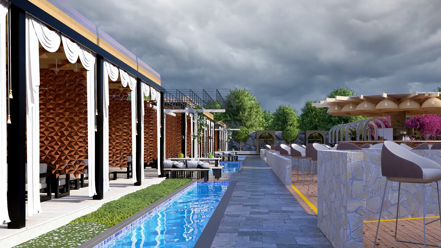 Pepe Gardens, Leisure and hospitality — view