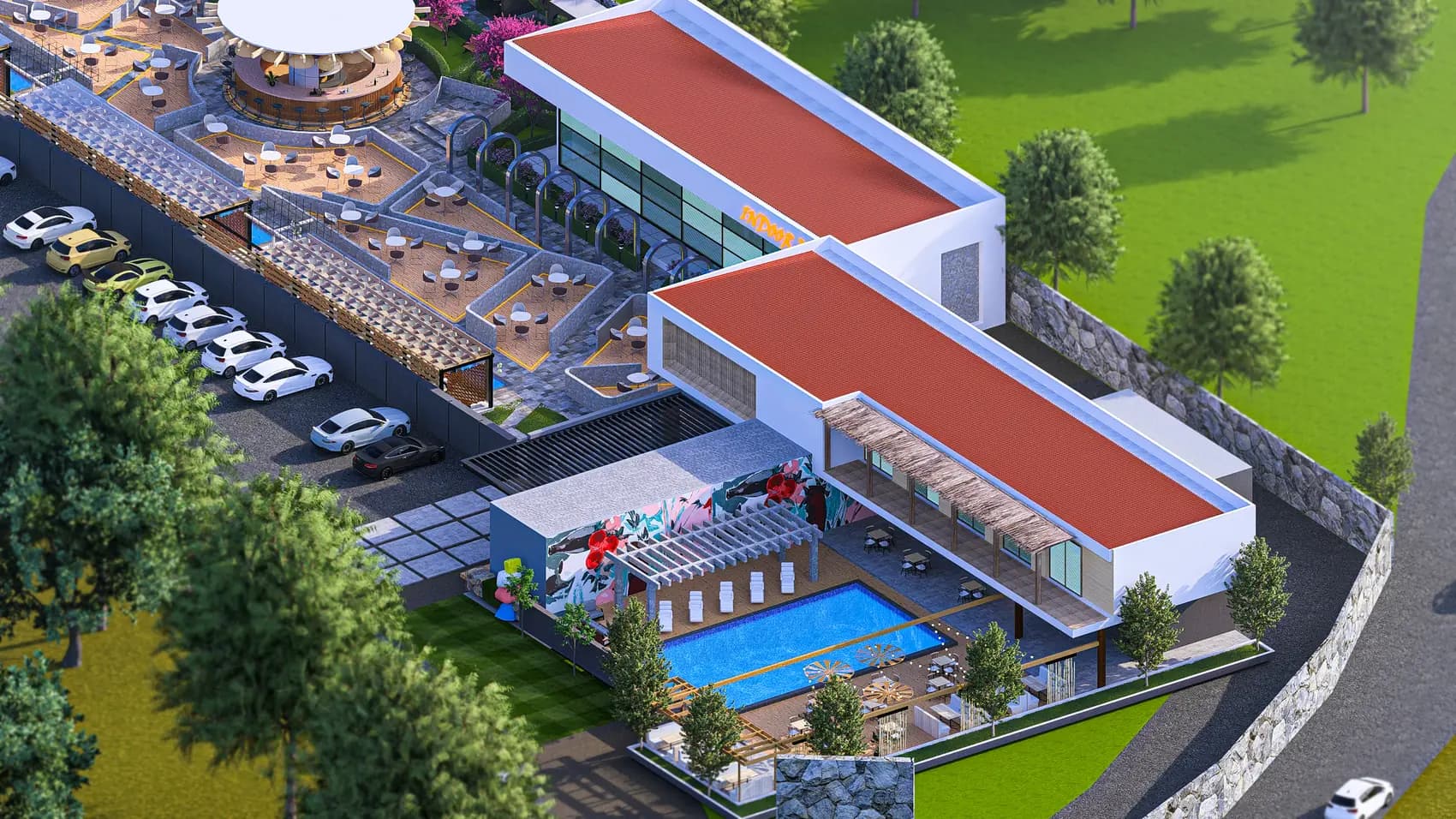 Pepe Gardens, Leisure and hospitality — view