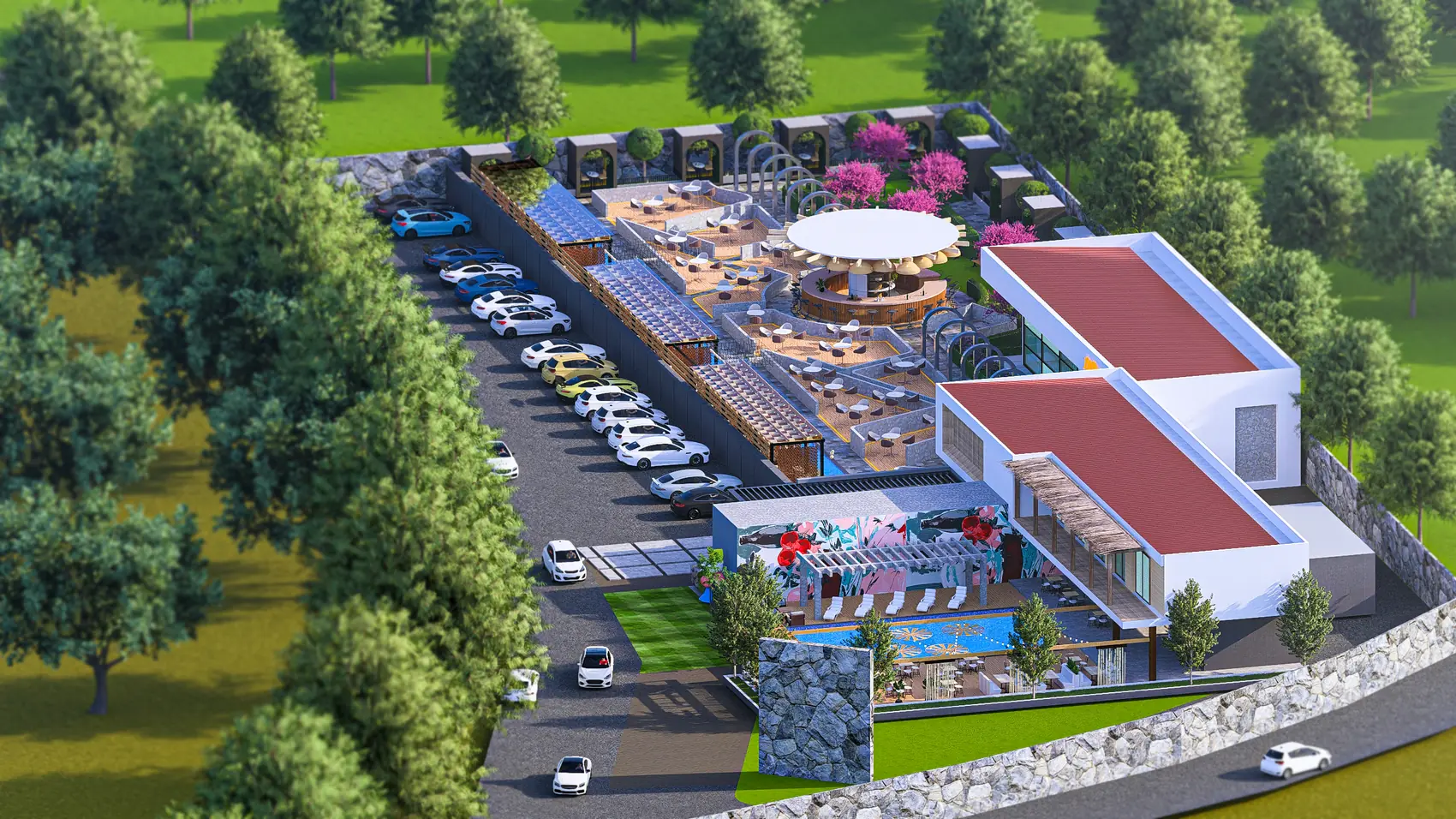 Pepe Gardens, Leisure and hospitality — view