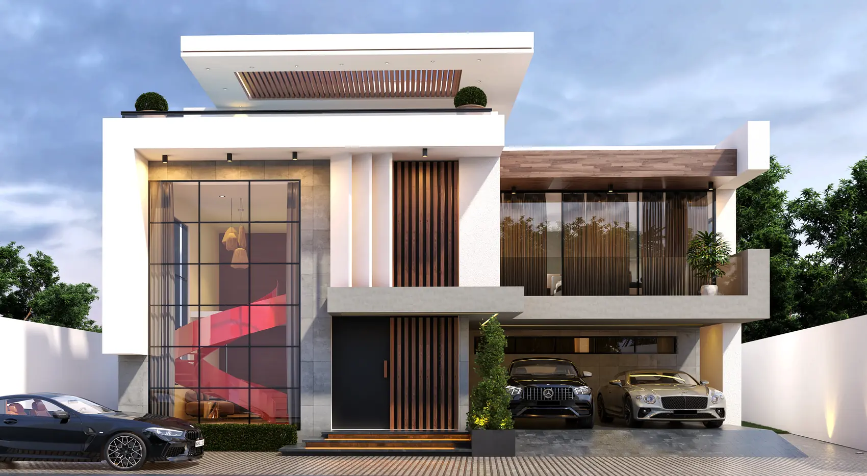 The Red Wall House, Private residence — view