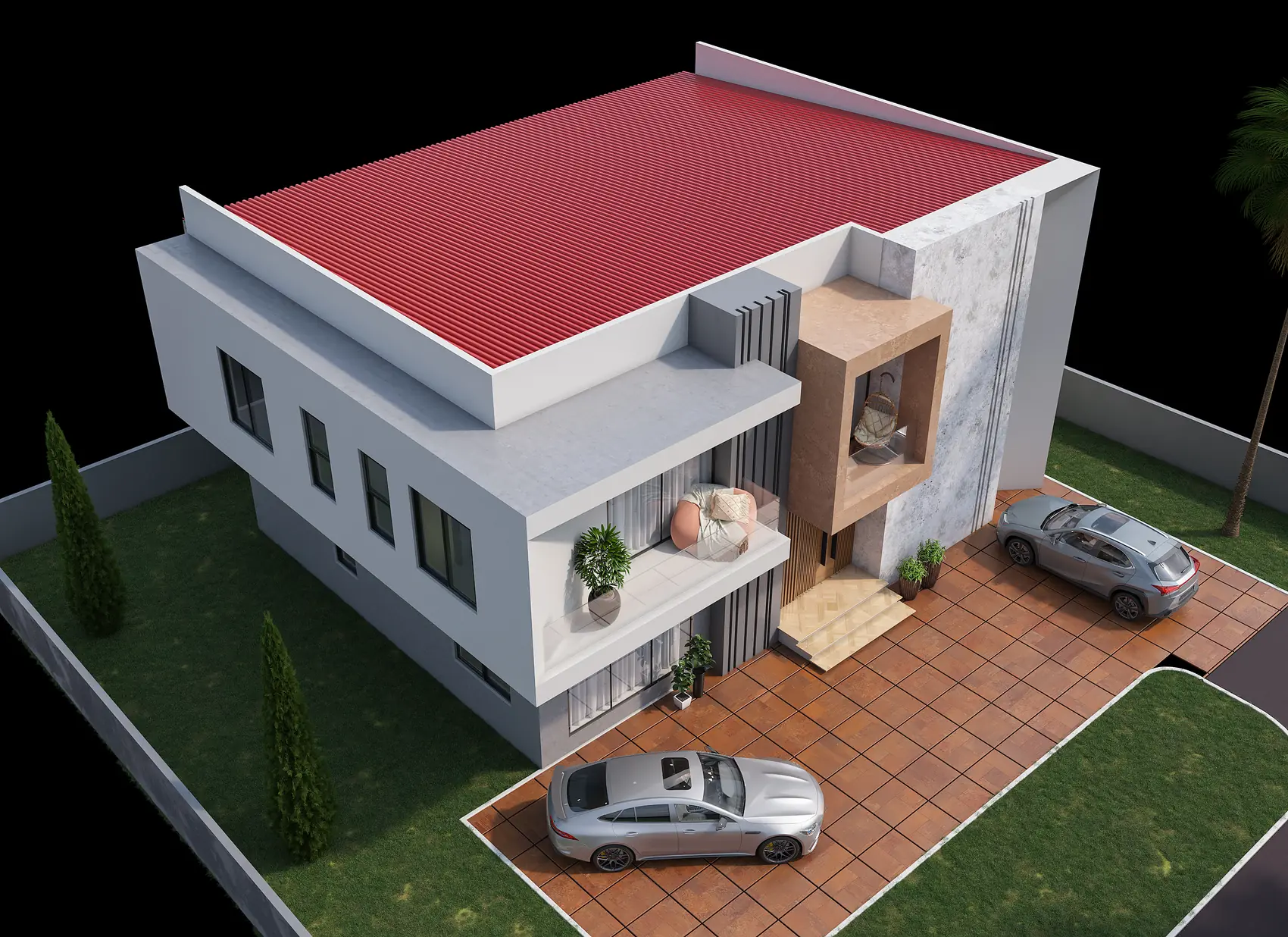 The Ribbed House, Private residence — view