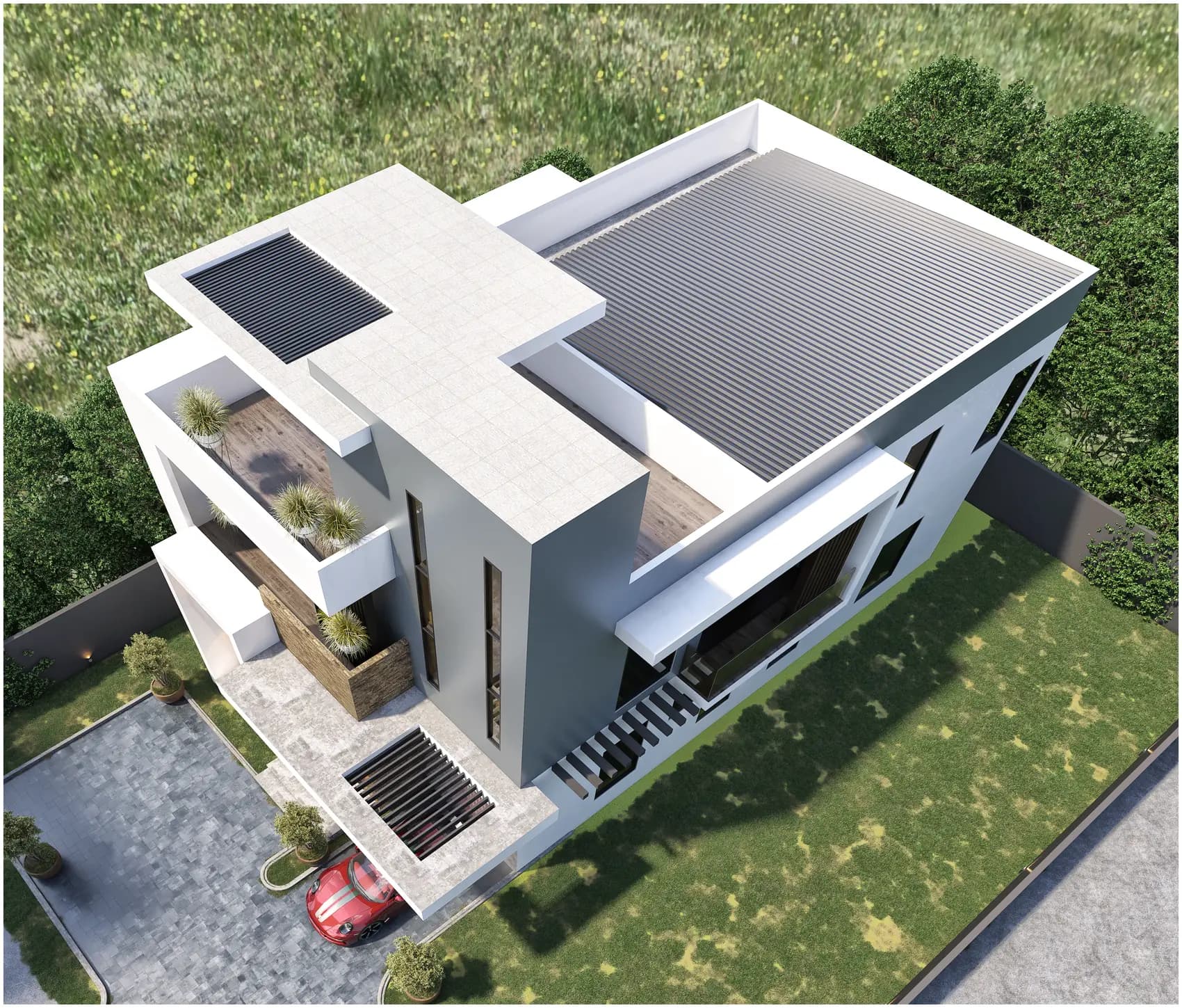 Shifted Planes, Private residence in Dansoman, Accra — view