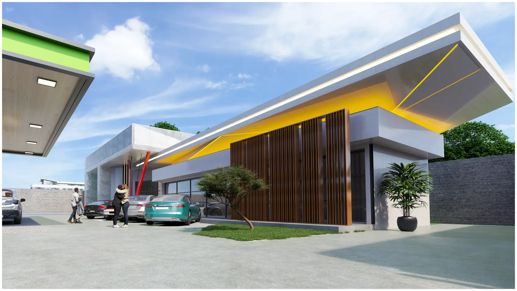 The Forecourt, Fuel station and retail — view